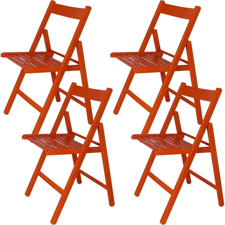 ARANAZ S.L. MANUFACTURAS DE LA MADERA Klappstuhl, Buchenholz, Orange, 43 x 47 x 79 cm
