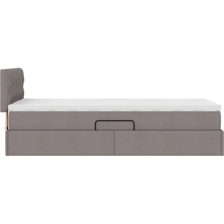 vidaXL LED-Speicherbett mit Matratze Taupe 100 x 200 cm Stoff 3371190 – Bild 11