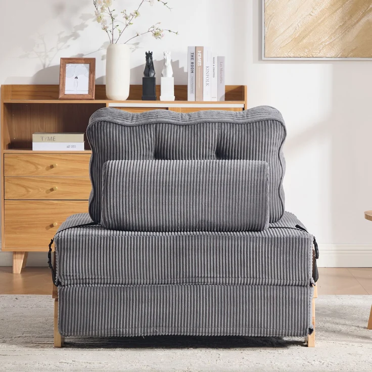 1-Sitzer Schlafsessel 90 x 86 x 84 cm aus Cord mit Schlaffunktion – Bild 4
