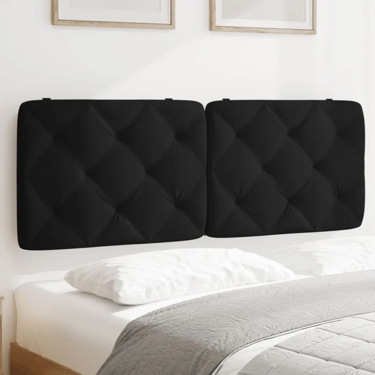 vidaXL Kopfteil-Kissen Schwarz 140 cm Samt – Bild 1