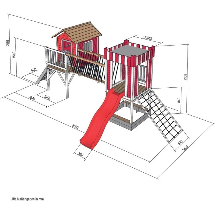 HOME DELUXE Spielpark inkl. Rutsche WUNDERLAND - 555 x 340 cm – Bild 7