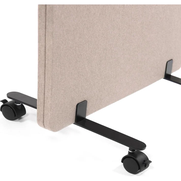 hjh OFFICE Mobile Akustik Trennwand einzeln 177 x 60 cm FLEXMIUT Stoff Taupe Raumteiler Mittelpanel mit Rollen & Gleiter 891003 – Bild 5