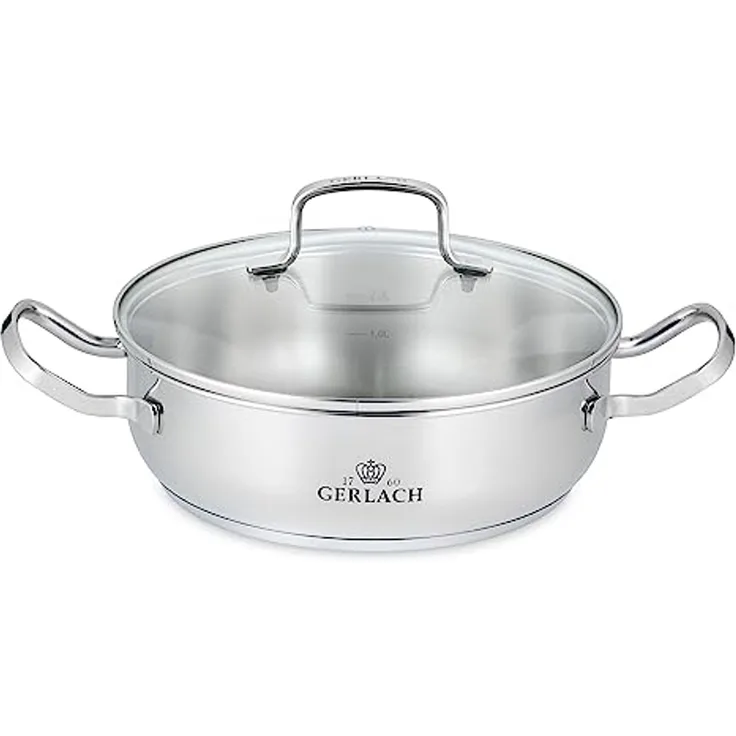 Gerlach Simple Topf mit Deckel niedrig 24cm 2L