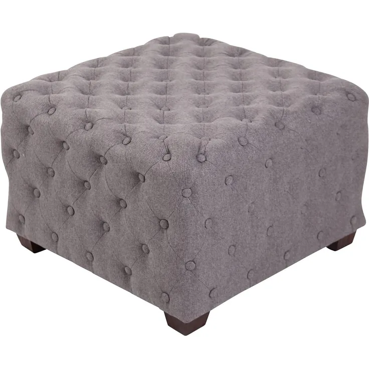 CLP Sitzhocker Nimes Stoff gepolstert und gesteppt,grau