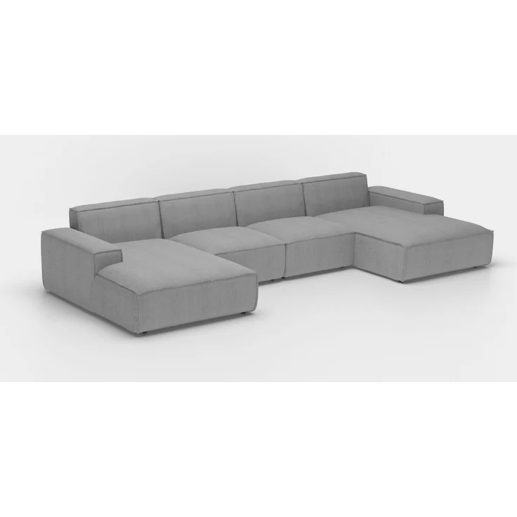 Wohnlandschaft U-Form CELES in Stoff Scala Koralle – Bild 4