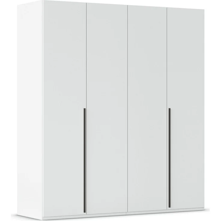 rauch Montclar Kleiderschrank 4-türig, mit 7 Einlegeböden, 2 Kleiderstangen, 1 Schubkasteneinsatz, 1 Inneneinteilung, 1 Innenspiegel, Farbe Weiß, BxHxT 201x223x60 cm – Bild 3