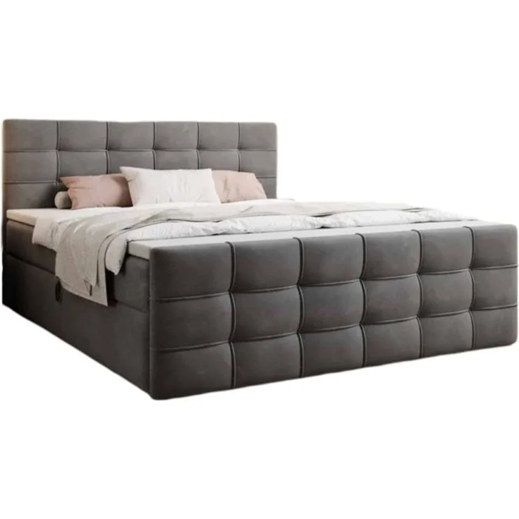Luxusbetten24 Boxspringbett Luxor in Samt, mit Stauraum