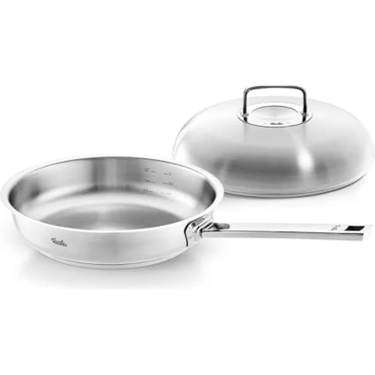 Fissler Bratpfanne Original-Profi Collection® Pfanne 28cm mit Hochraumdeckel, Edelstahl 18/10 (1-tlg), Kaltmetallgriffe,Mess-Skala (L),cookstar Allherdboden, Made in Germany – Bild 1