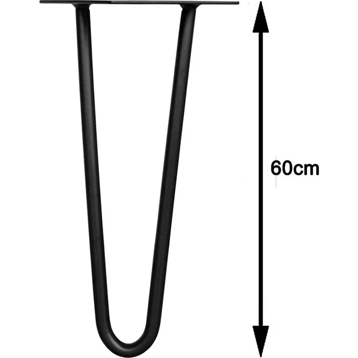 Tischbeine 4x Hairpin 60 cm Haarnadelbeine Schwarz Gestell Möbelfüße Tischkufen – Bild 6