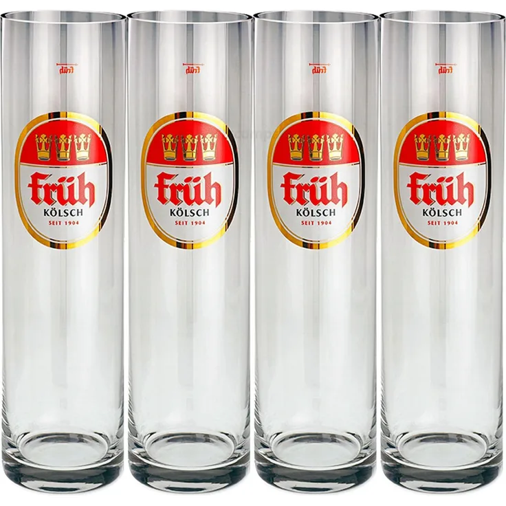 Früh Kölsch Biergläser / Gläser / Stangen Set - 4x 0,2l