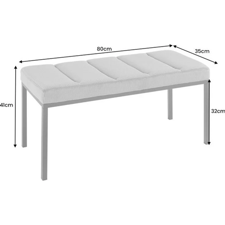 riess-ambiente Sitzbank PETIT BEAUTÉ 80cm senfgelb / schwarz (Einzelartikel, 1-St), Wohnzimmer · Cord · Metall · Flur · Küche · Polster · Schlafzimmer – Bild 4