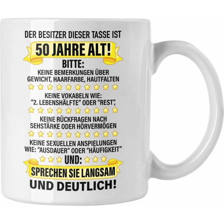 Trendation Tasse Trendation - 50. Geburtstag Männer Tasse Geschenk Geschenkidee 50er Geburtstag Spruch Perfektion Vater Papa Lustiger Spruch Witzig – Bild 1
