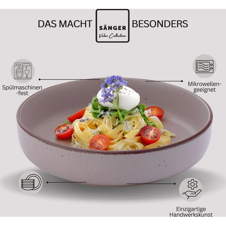 SÄNGER Steingut Pastaschalen Bombay Meeresboden 4 teilig – Bild 4