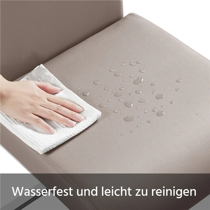 Yaheetech 2er-Set Freischwinger, Kunstleder, Hellbraun, 41,5 x 55 x 103 cm – Bild 7