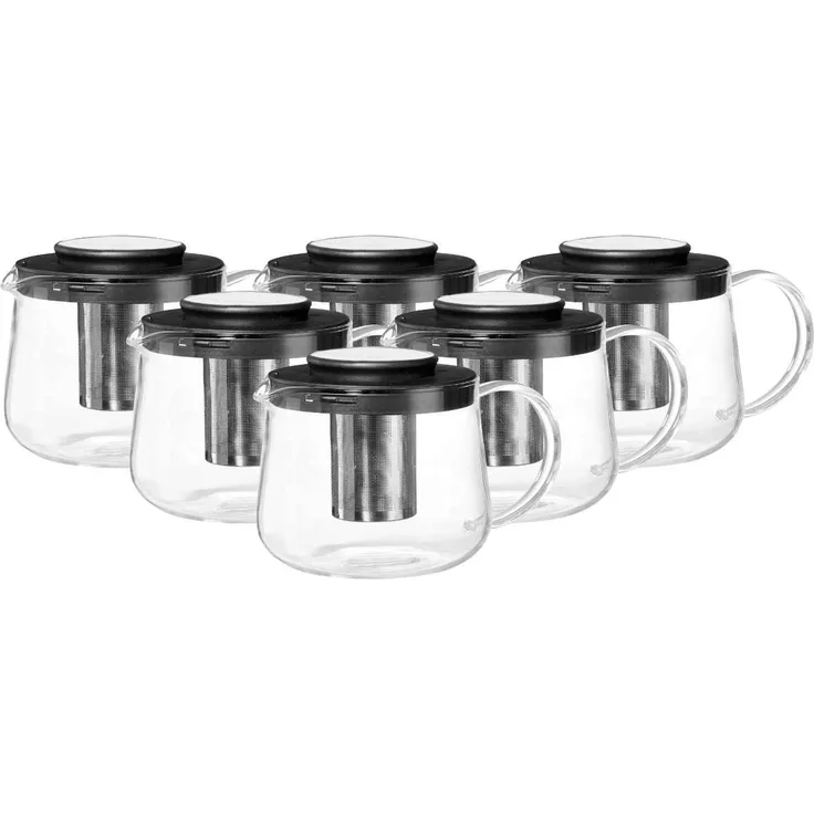 Ritzenhoff & Breker Yucca Teekanne mit Sieb 1,5 l 6er Set