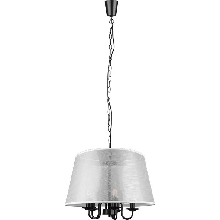 Hängelampe, Metall, 5 flammig, schwarz matt, H 150cm – Bild 1