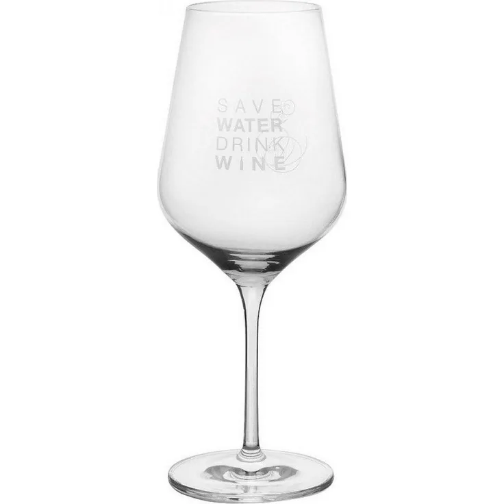 Vino Rotweinglas "save water drink wine" - Räder Design