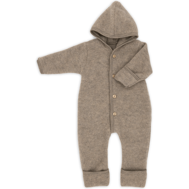 Engel Baby-Overall mit Kapuze, Holzknöpfen und Umschlag