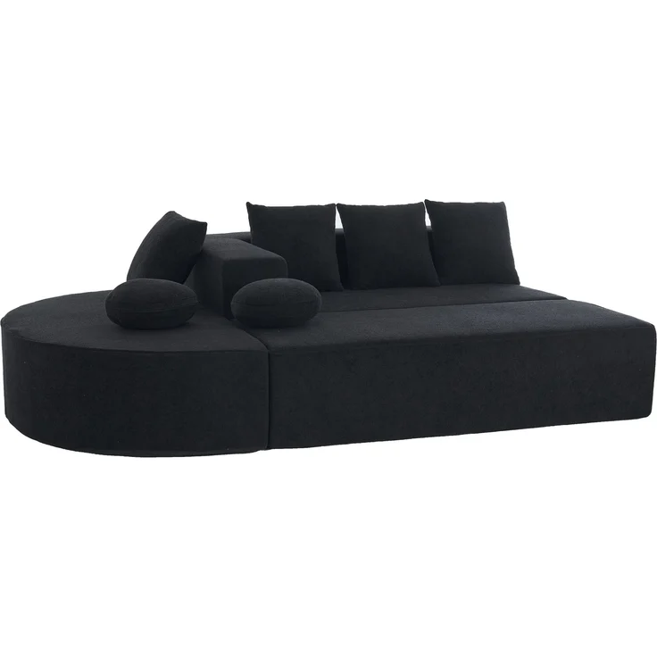 ZUBALIYA Modulares Sofa mit Chenille - Bezug, mit breiten Armlehnen, modular aufgebaut, mit Schaumstoffpolsterung – Bild 13