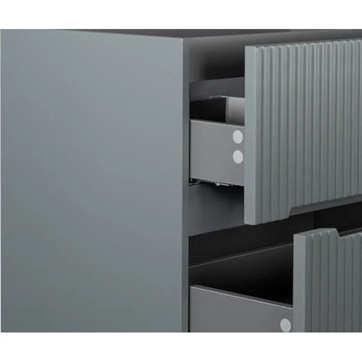 Vente-unique - PAVANI Waschbeckenmöbel Holz, Platte Grau - B 45,5 cm x H 55 cm x L 120 cm – Bild 6