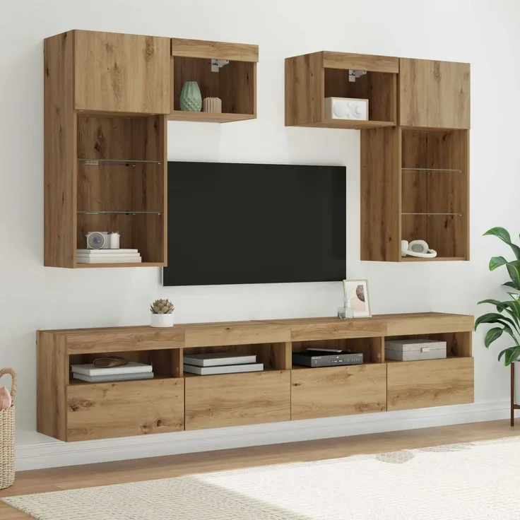 vidaXL TV-Wandgeräte 6 stk. 100 x 30 x 40 cm Altholz 3402789