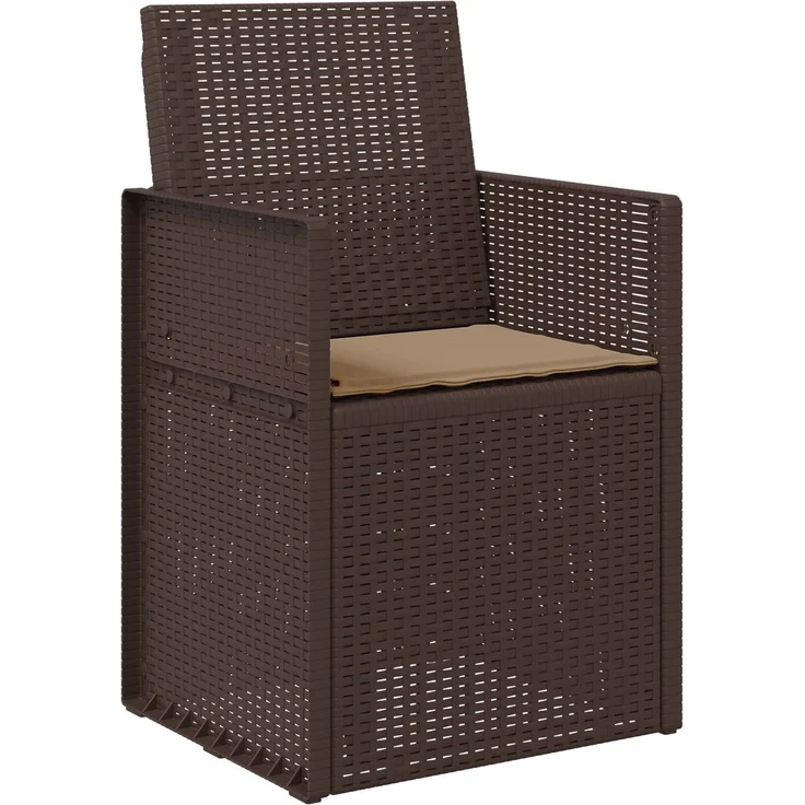 vidaXL Garten Esszimmerstühle 2 stk. Braun und Taupe PP 899991 – Bild 4