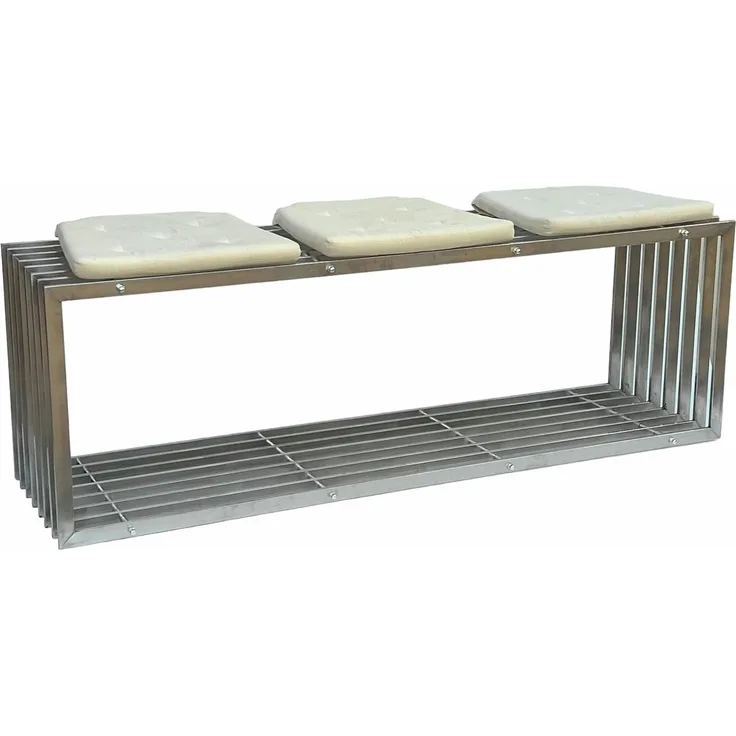 DanDiBo Gartenbank Edelstahl Metall Wetterfest Massiv 150 cm Sitzbank Bank Garten 96429 Parkbank Lamellenbank