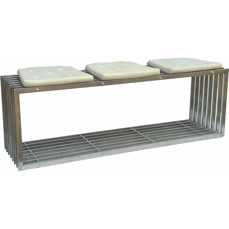 DanDiBo Gartenbank Edelstahl Metall Wetterfest Massiv 150 cm Sitzbank Bank Garten 96429 Parkbank Lamellenbank – Bild 1