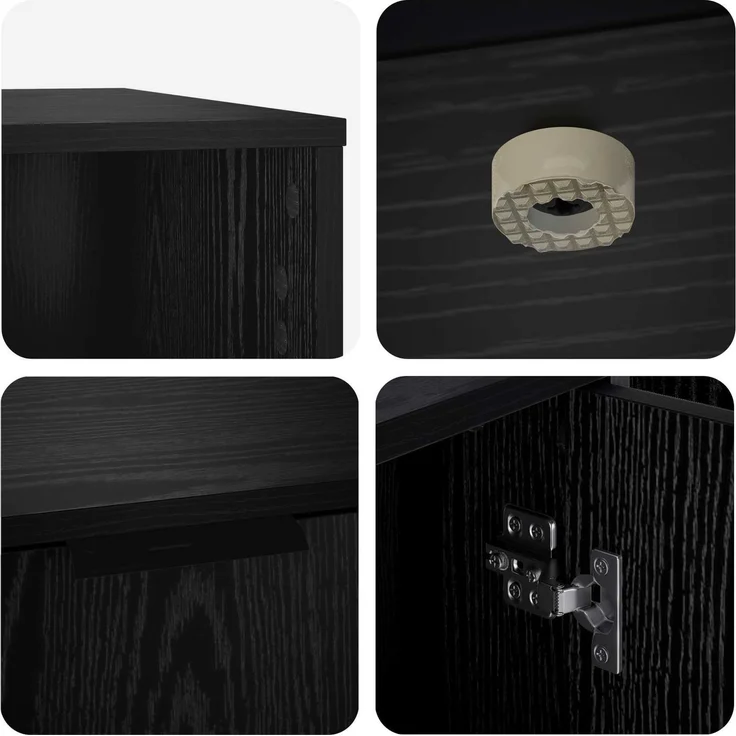 vidaXL Katzenkiste Möbel Schwarz Eichen-Optik 100 x 49 x 45 cm 8014752 – Bild 9
