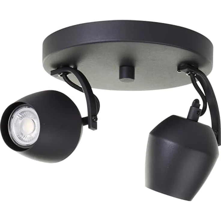 BRILLIANT LED Deckenspot Schwarz, Deckenlampe mit 2x GU10 LED Leuchtmitteln, 700 Lumen, 3000 Kelvin Warmweiß für Flur, Schlafzimmer & Wohnzimmer – Bild 4