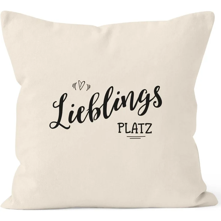 MoonWorks Dekokissen Kissenbezug Lieblingsplatz Geschenk Kissen-Hülle Deko-Kissen 40x40 MoonWorks® – Bild 1
