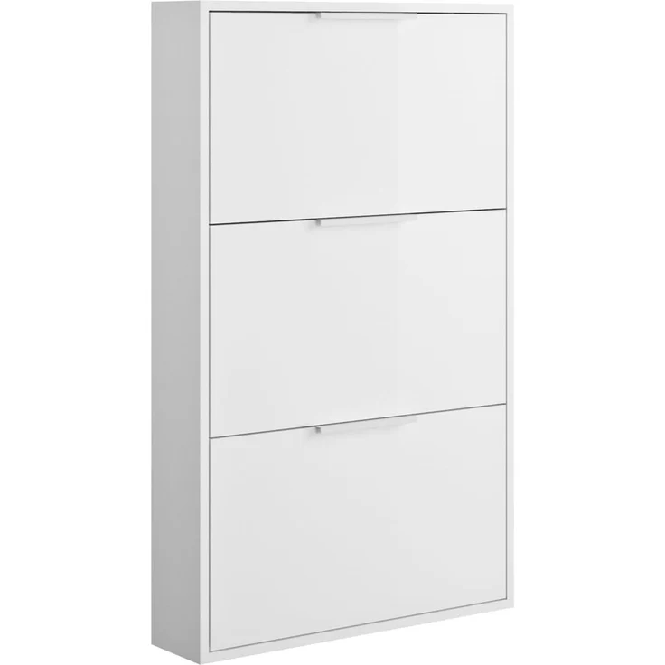 Composad Schuhschrank ESPRESSO - Diele Schuhschrank in Weiß Hochglanz – Bild 1