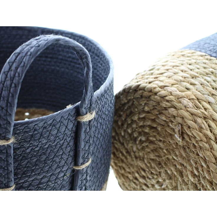 Füllkorb Naturblau 2er Set Aufbewahrungskorb Schale Obstkorb Tischdeko Korb – Bild 5