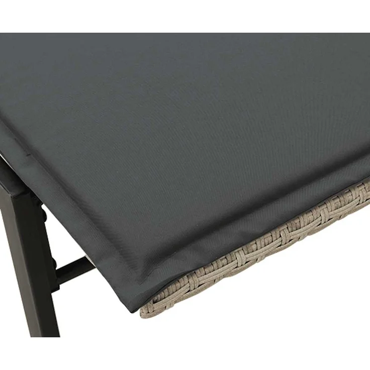 vidaXL Sonnenliege mit Auflage Hellgrau Poly Rattan 4104084 – Bild 9