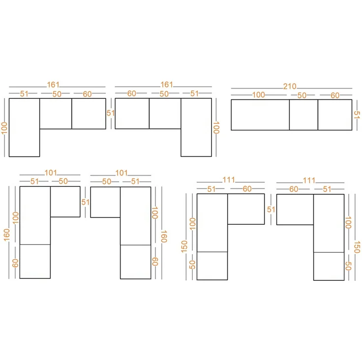 Marmex Möbel Tres Set-J/N Einbauschrank über Eck, Begehbarer Kleiderschrank offen mit Aufsatz, Ankleidezimmer Möbel mit Regalen und Kleiderstangen, laminierte Spanplatte, graubeige cashmere 101/150x246x51 cm – Bild 8