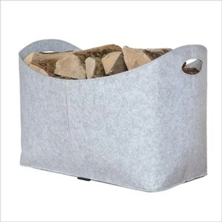 RUBBERNECK premium Filz Kaminholztasche XL hellgrau Tasche Holz Kaminholz – Bild 6