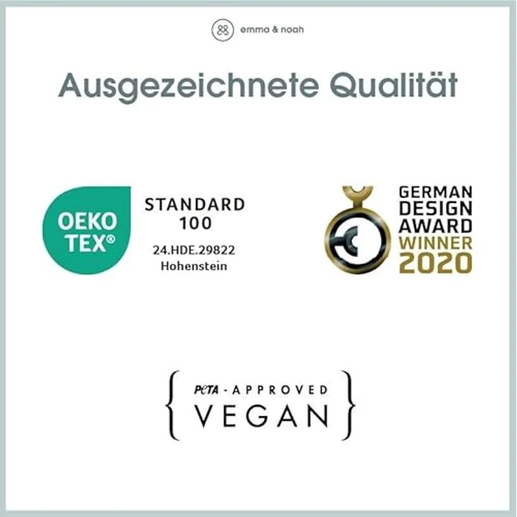 emma & noah Premium Baby Schlafsack mit Füßen Ganzjahr, Bequem & Atmungsaktiv, 100% Bio-Baumwolle, OEKO-TEX Zertifiziert, Flauschig, Bewegungsfreiheit, 2.5 TOG (Rauten Grau, 70 cm) – Bild 9