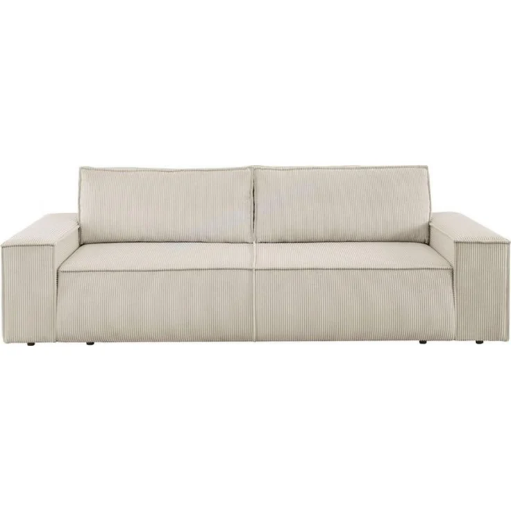 Home affaire 3-Sitzer SHERWOOD Schlafsofa (257cm) Cord, Samtvelours, Vintage-Lederoptik, Schlaffunktion mit Bettkasten (ca. 136/200cm) – Bild 4