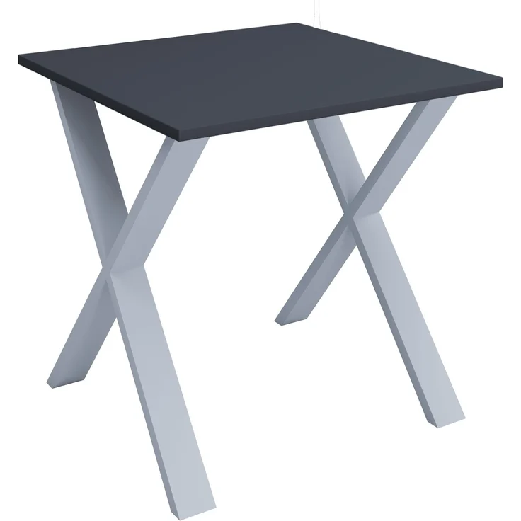 VCM Schreibtisch Lona 919626 Silber / Anthrazit H. 76 x B. 80 x T. 80 cm – Bild 2