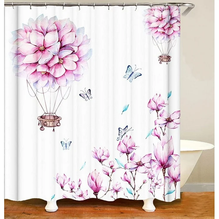 M&W DAS DESIGN Duschvorhang Shower curtains Anti schimmel Waschbar 180x200cm Kirschblüte – Bild 2