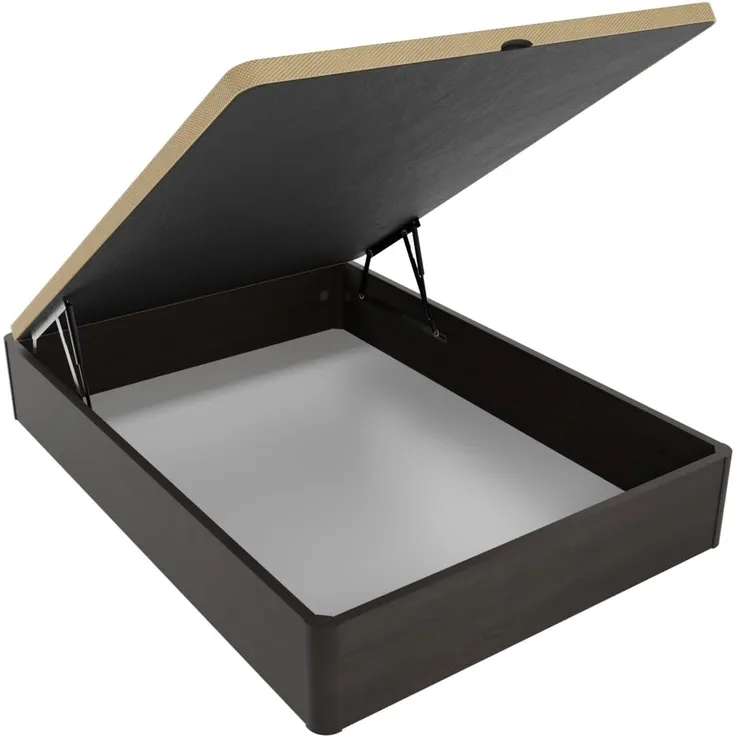 Homey Ausziehbares Bett mit großem Fassungsvermögen, mit atmungsaktivem Deckel, abgerundete Ecken, Holz, Wenge, 105 x 190 cm