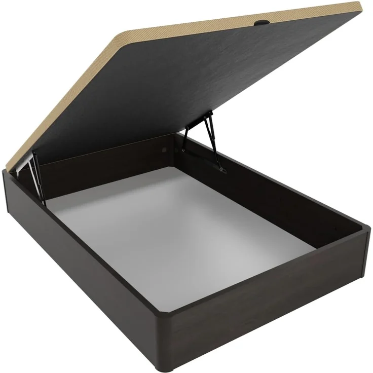 Homey Ausziehbares Bett mit großem Fassungsvermögen, mit atmungsaktivem Deckel, abgerundete Ecken, Holz, Wenge, 105 x 190 cm – Bild 1