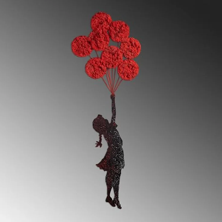 Wallity Handmade Decorative Metal Wall Accessory, Rot & Schwarz, 100 x 34 cm, 100% Metall, 1.5 mm dick, einzigartiges Design für Wohnkultur und Kunstpräsentation – Bild 4