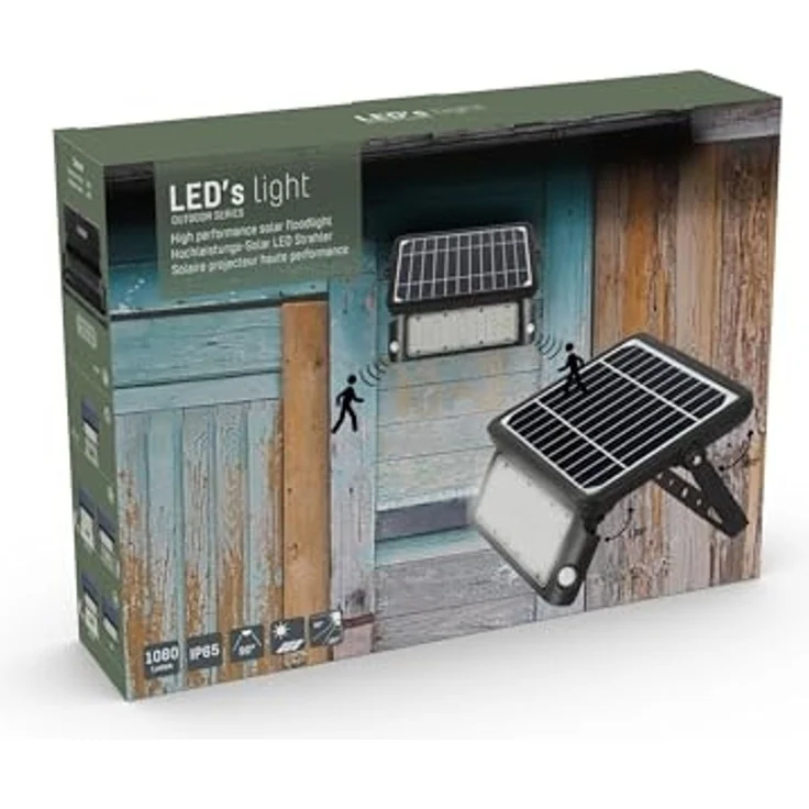 LED's light LED Solarleuchte 300407 Solar LED-Strahler, LED, schwarz Bewegungsmelder 10W warmweiß IP66 – Bild 5