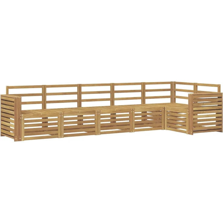 vidaXL Outdoor-Sofagarnitur 6 stk. 6-Sitzer Weiß Massivholz Akazie 3391919 – Bild 2