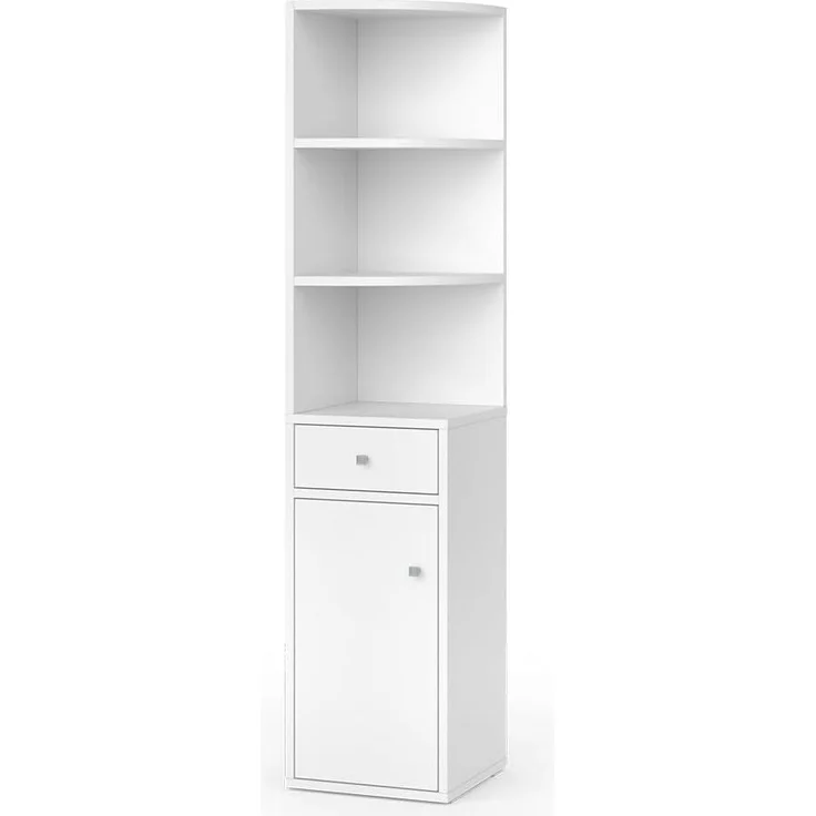 Eckregal Larry Weiß 30 x 135.5 cm mit Tür und Schublade Vicco – Bild 1