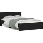 vidaXL Bettgestell mit Kopfteil Schwarz 120x200 cm 3207491