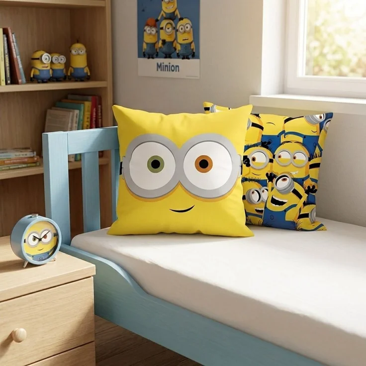 Minions Watch me Dekokissen Kissen 40x40 cm Bob Gelb – Bild 3