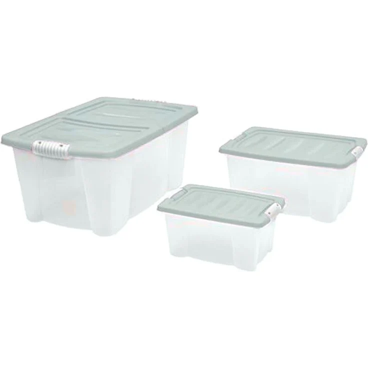 Allzweck-Stapelbox 3er-Set mit Deckel Aufbewahrungsbox Rollenbox Spielzeugkiste – Bild 3