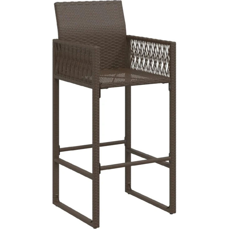 vidaXL Garten-Barhocker 2 Stk. Braun Poly Rattan 368703 – Bild 7